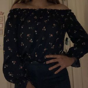 Juniors off the shoulder long sleeve top